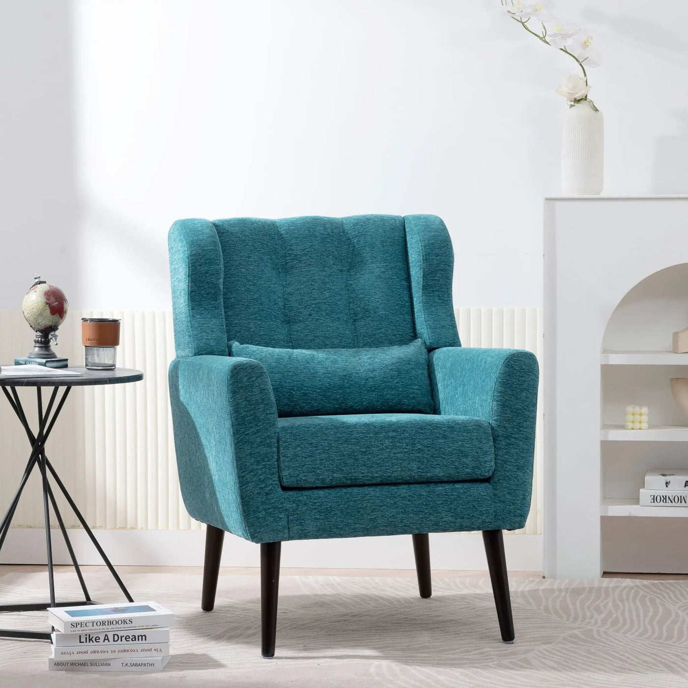 Modern Accent Chair Upholstered Foam Filled Living Room Chairs Comfy Reading Chair Mid-Century Modern Chair With Fabric Lounge Arm Chairs Armchair For Living Room Bedroom by HouseOfZazla