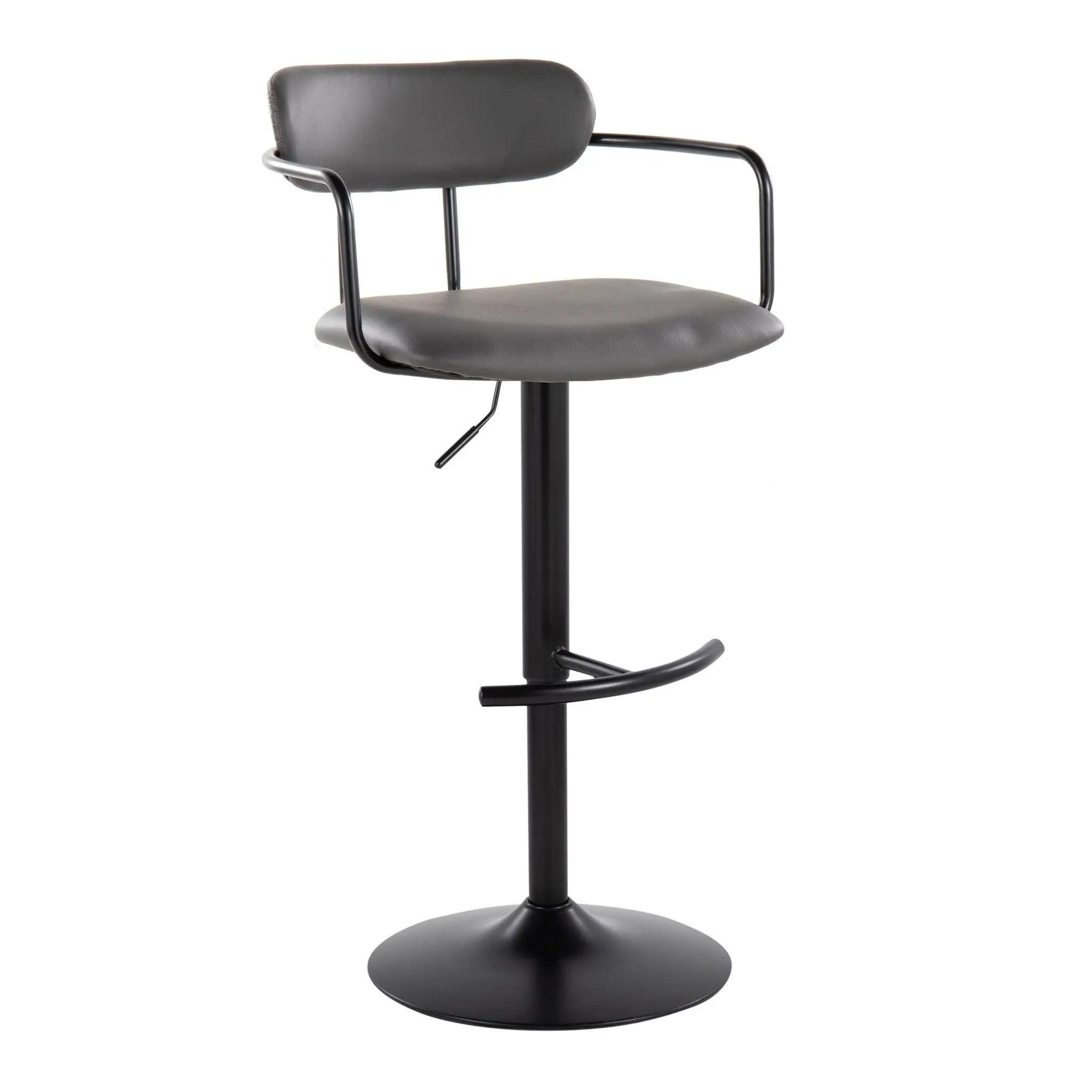 Demi - Contemporary Adjustable Height Barstool With Swivel With Rounded T Footrest (Set of 2) by Unique Piece Furniture