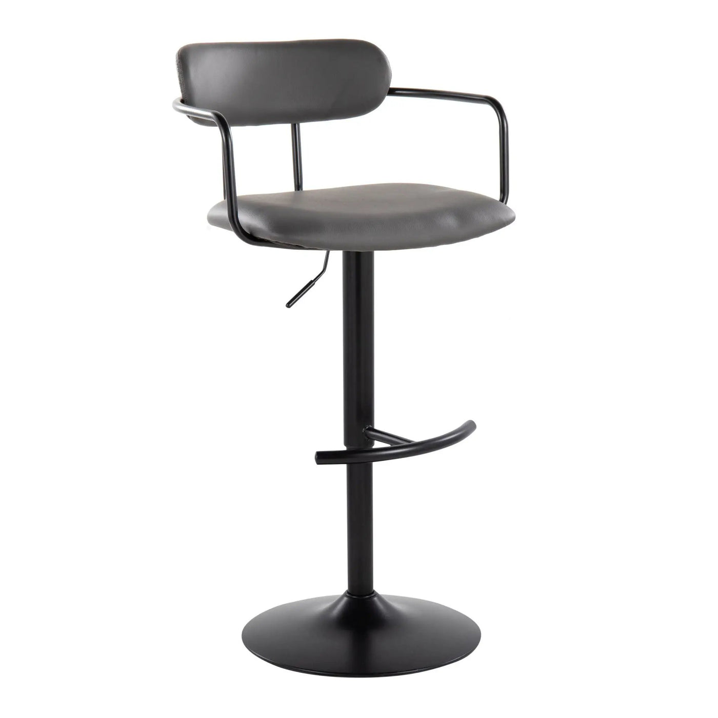 Demi - Contemporary Adjustable Height Barstool With Swivel With Rounded T Footrest (Set of 2) by HouseOfZazla