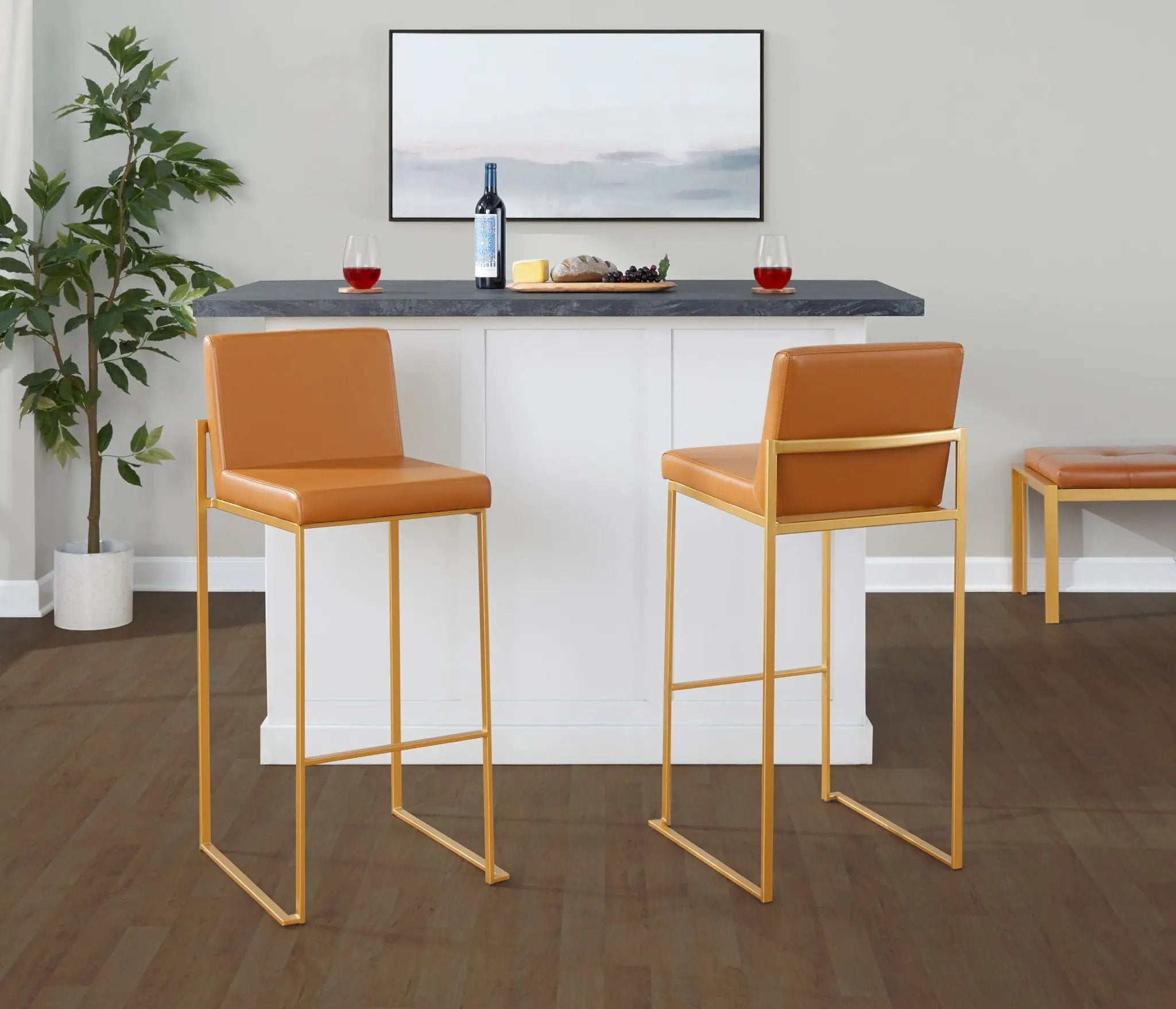 Fuji - Contemporary Design High Back Barstool by Unique Piece Furniture