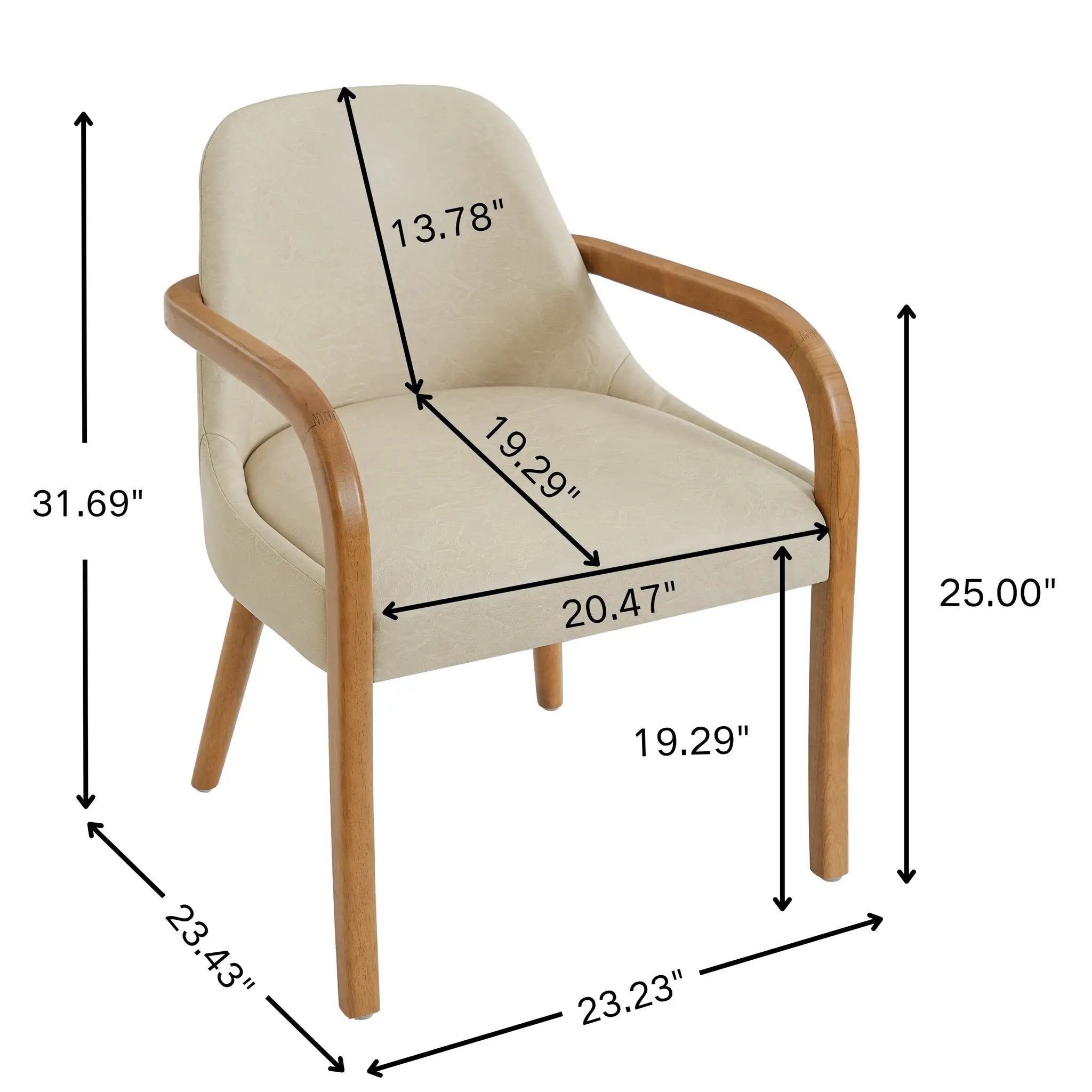 5 Piece Indoor Dining Set, 68.75" Dining Table & 4 Khaki PU Dining Chairs by HouseOfZazla