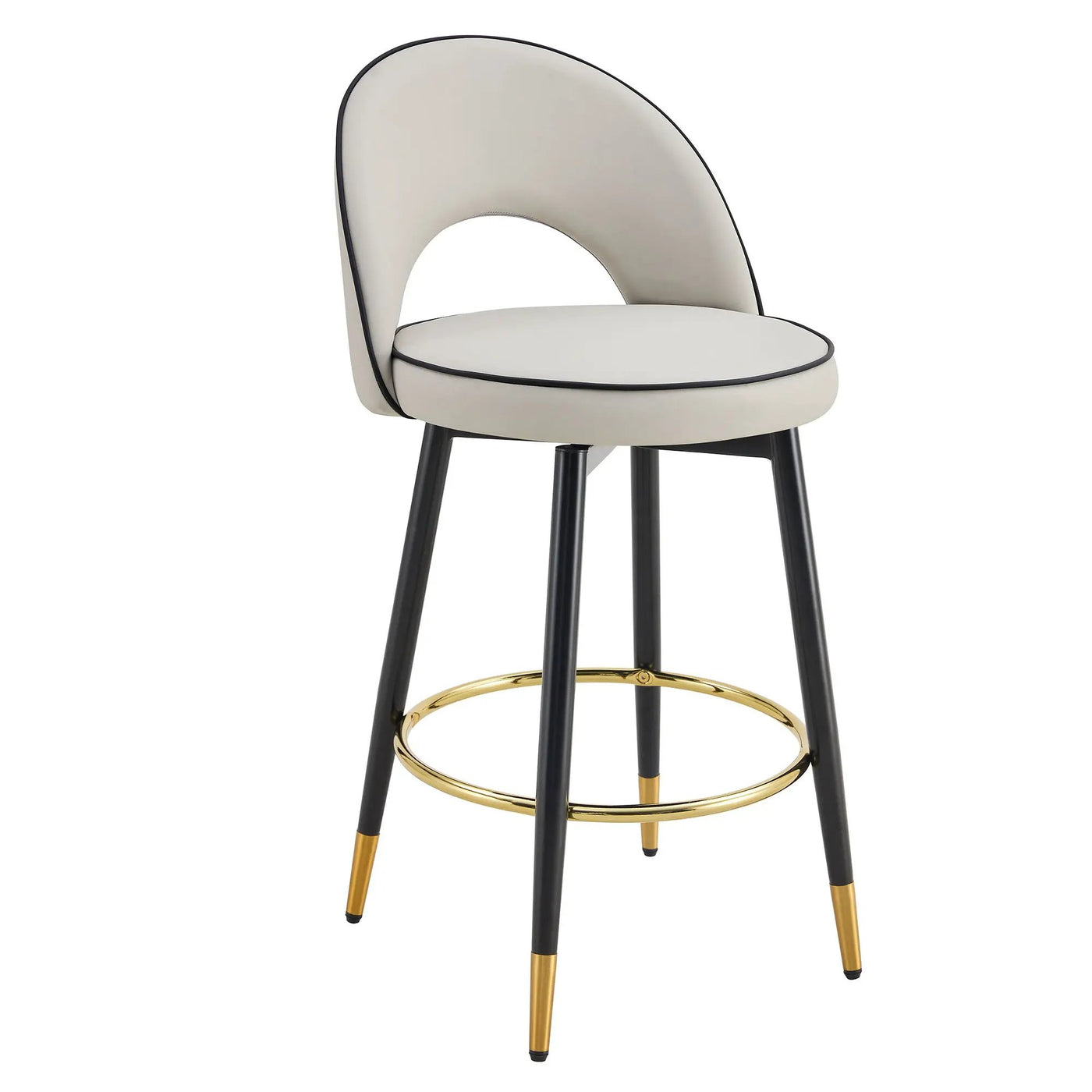 Modern Upholstered 360° Rotatable Bar Chair With Metal Legs For Dining Room (Set of 2) by HouseOfZazla