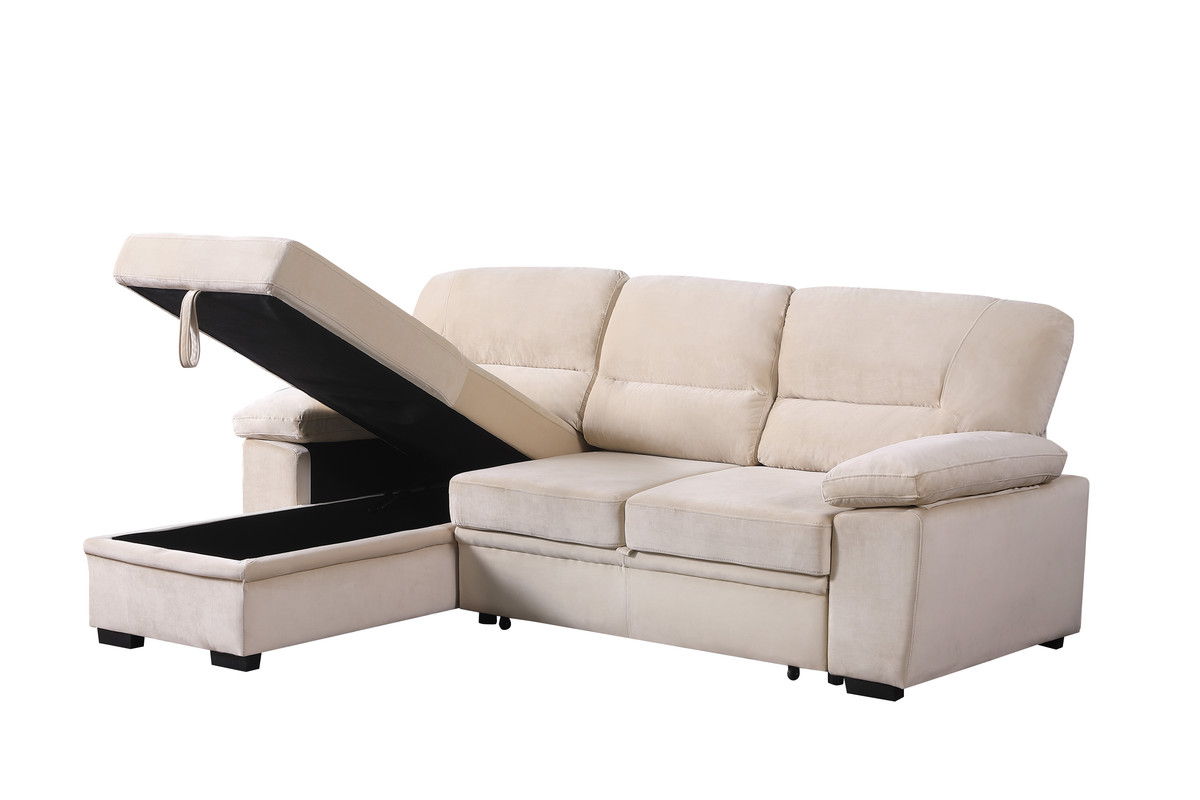 Kipling - Reversible Sleeper Sectional Sofa Chaise by HouseOfZazla