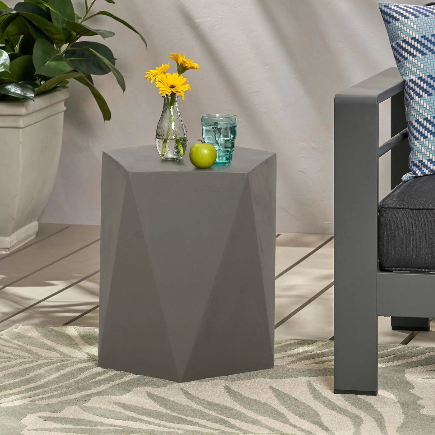 Side Table With Geometric Design by Unique Piece Furniture
