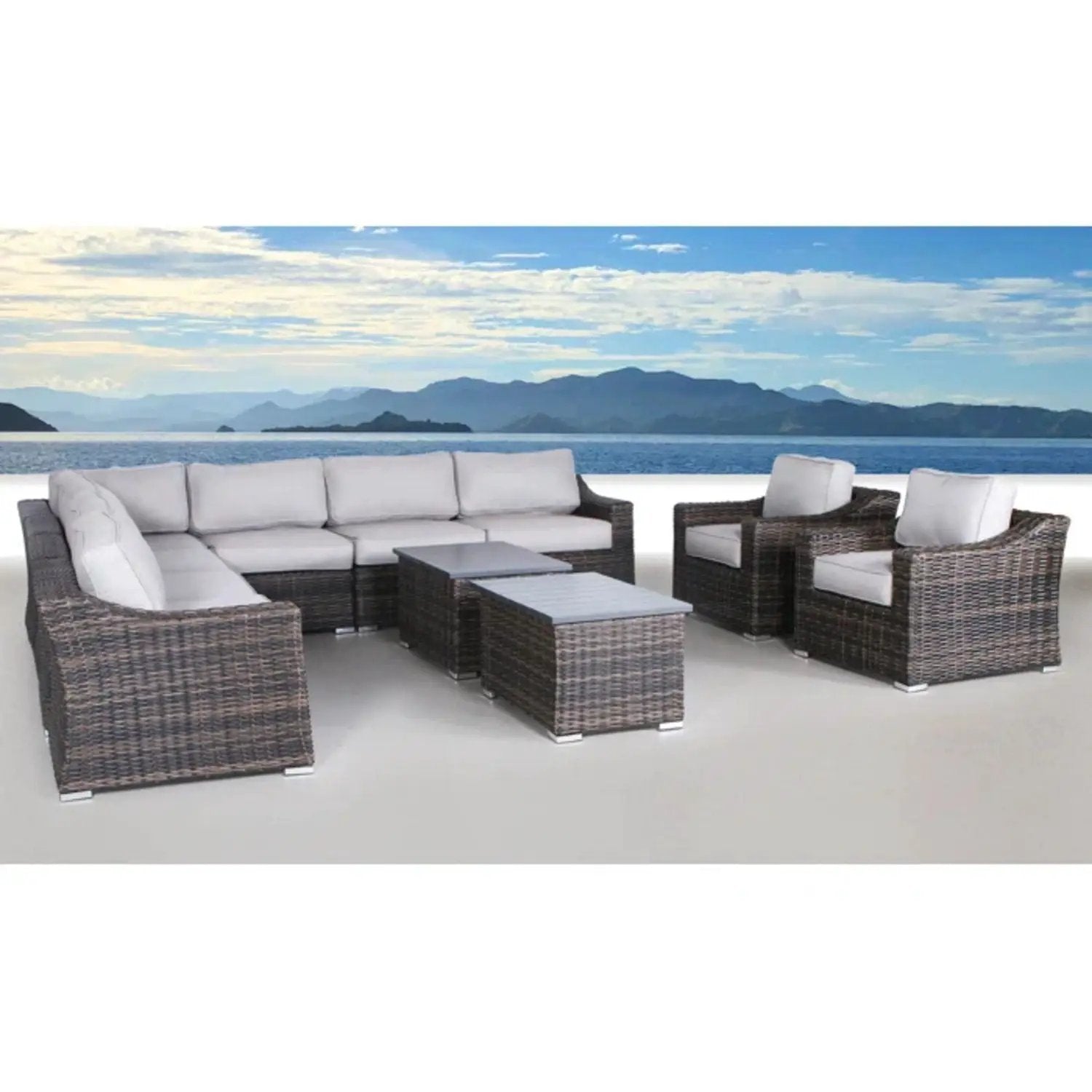 Stylish Sofa Seating Group With Cushions Perfect For Outdoor Gatherings by Unique Piece Furniture