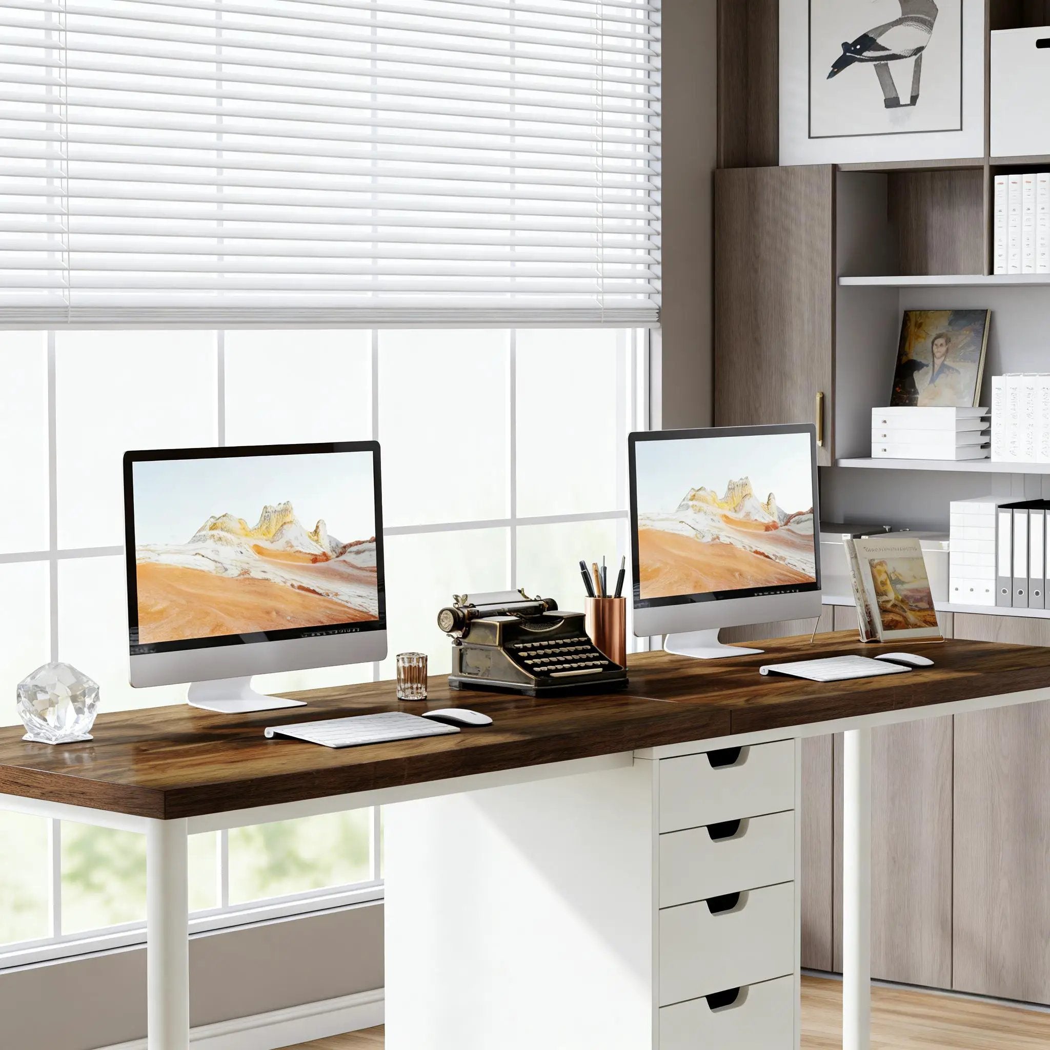Two Person Computer Desk, Workstation by HouseOfZazla