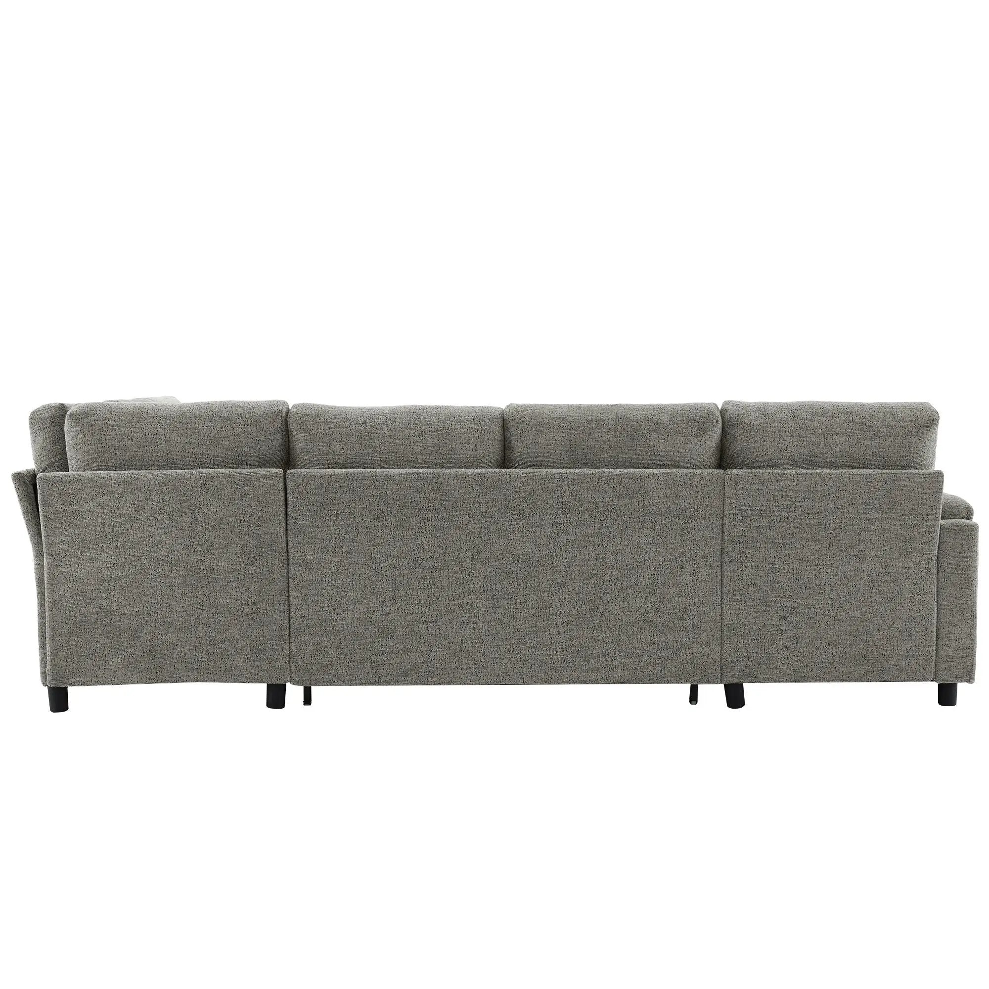 U-Shaped Sectional Sleeper Sofa With Ample Storage Space, 2 Cup Holders And Charging Ports For Living Room by HouseOfZazla