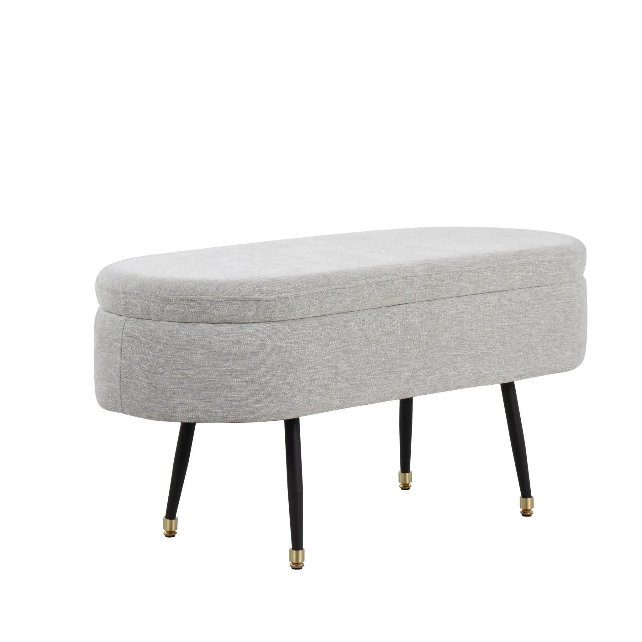 Harvey - Contemporary Storage Bench - Black / Light Gray by Unique Piece Furniture