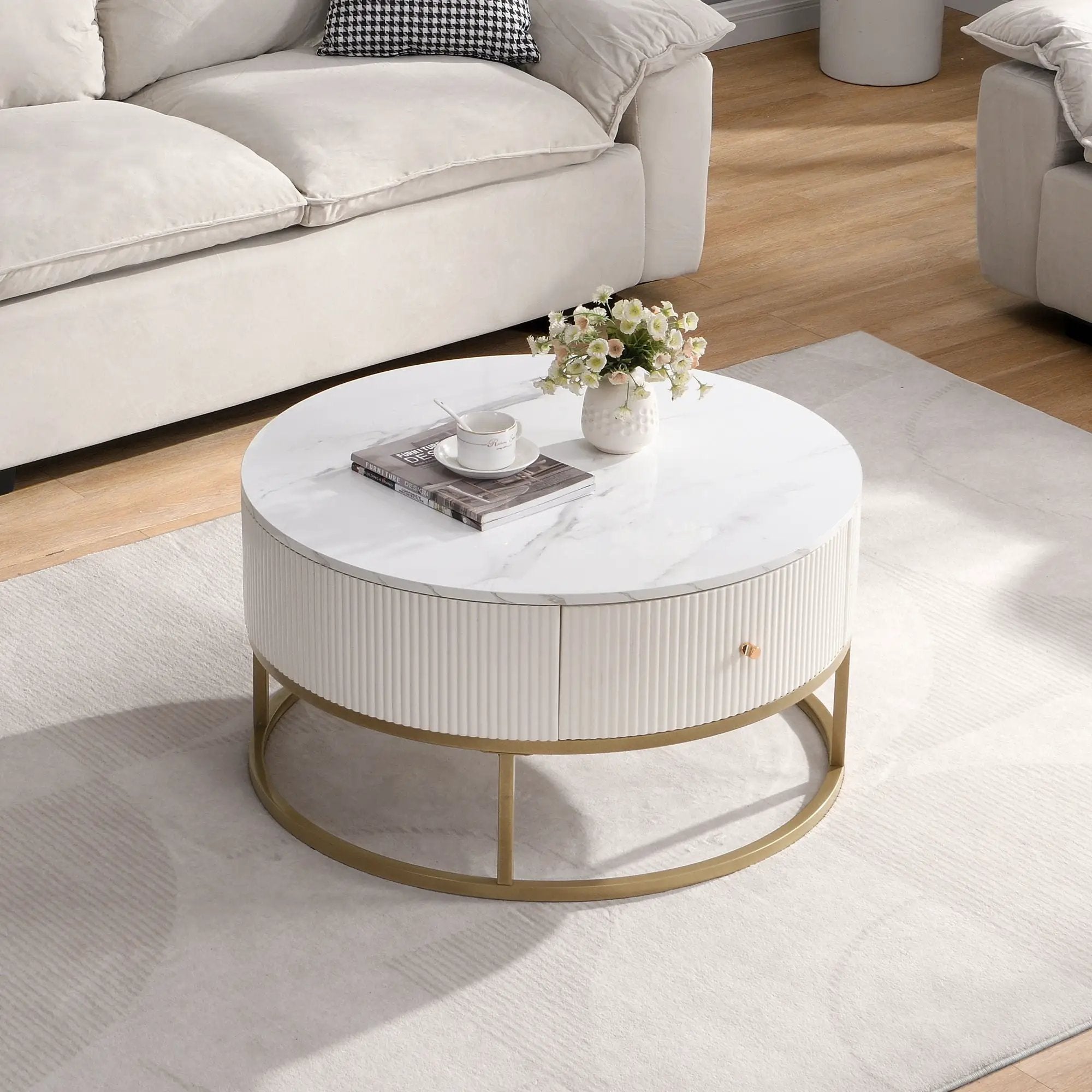 Modern Round Table With Drawers by HouseOfZazla