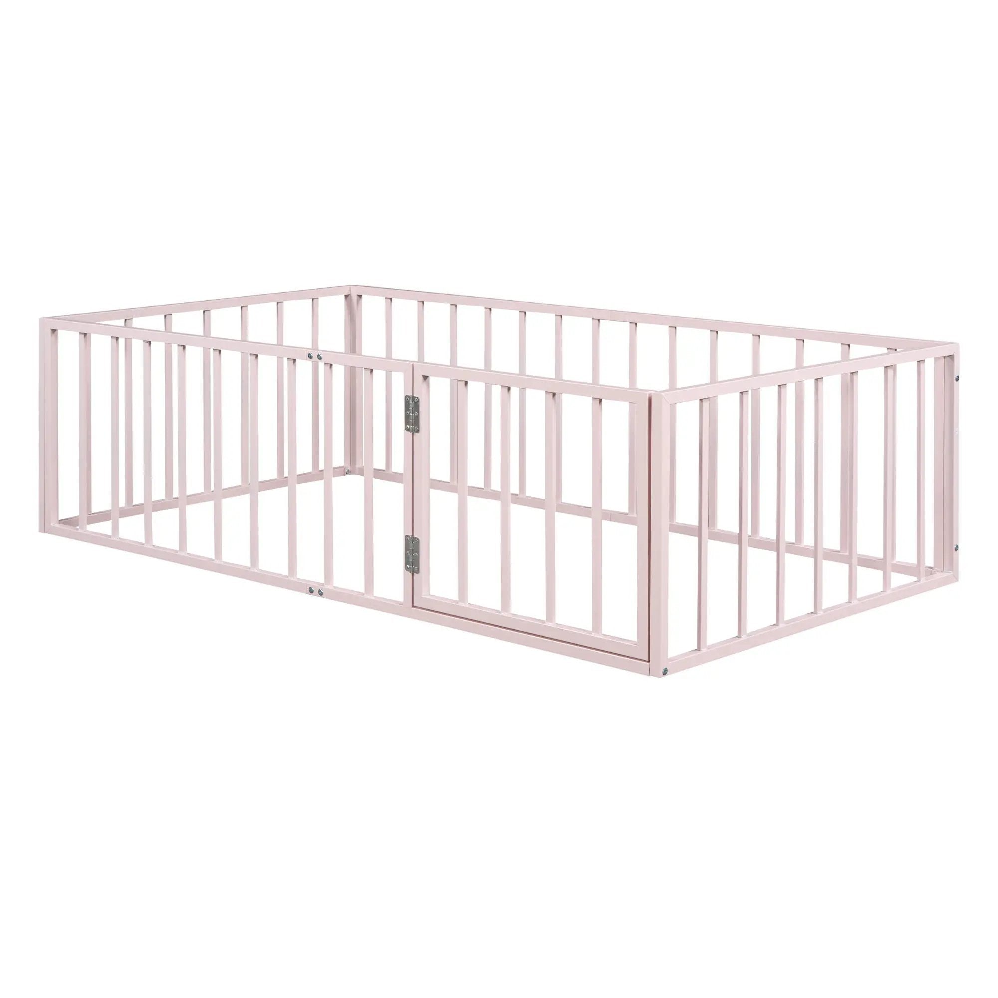 Metal Floor Bed Frame With Fence And Door by Unique Piece Furniture