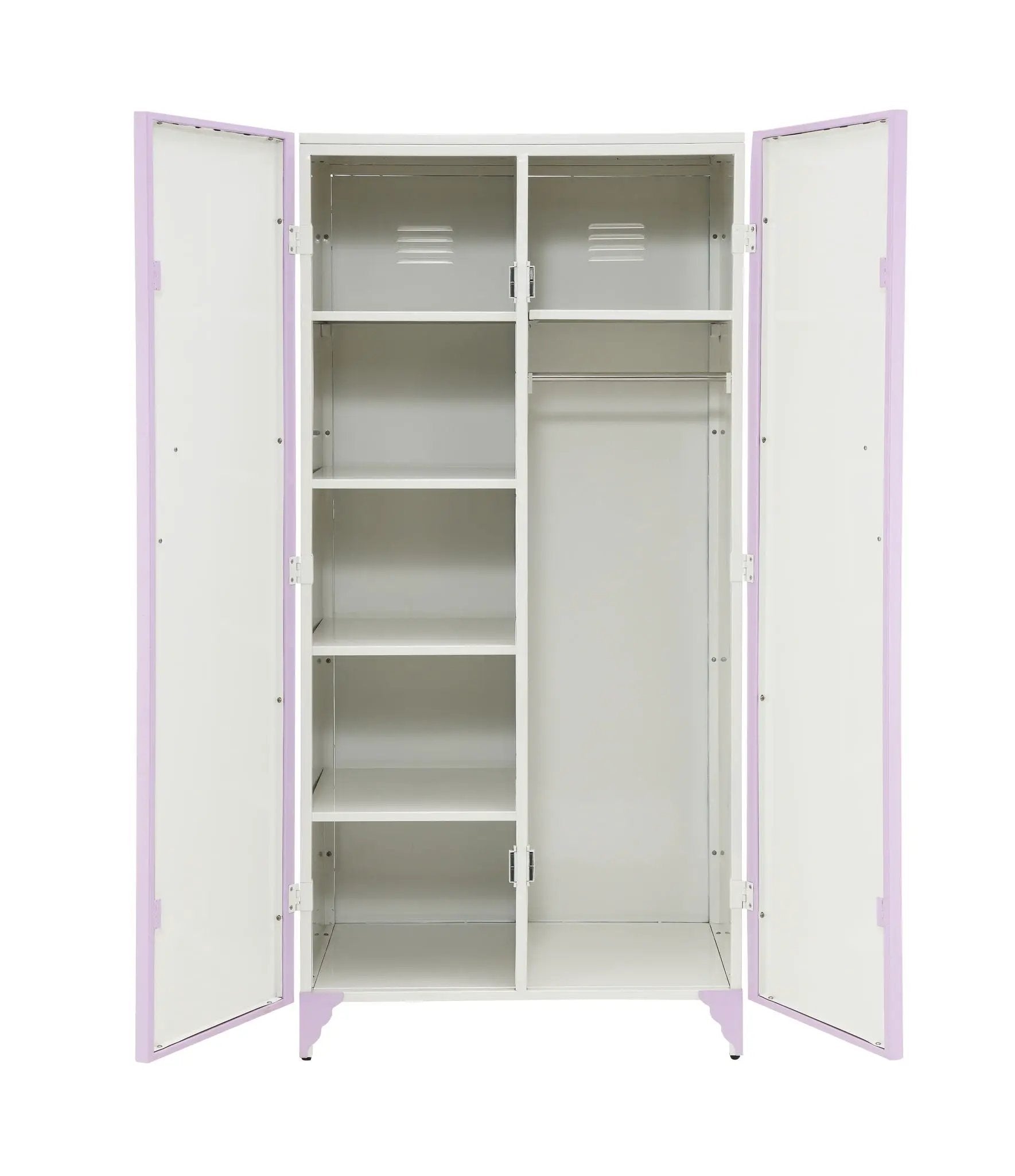 Priya II - Synthetic Leather Purple Wardrobe - Purple / White by Unique Piece Furniture