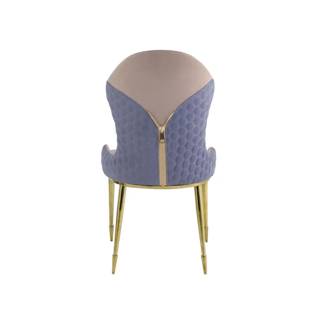 Caolan - Side Chair (Set of 2) - Tan, Lavender Fabric & Gold by Unique Piece Furniture