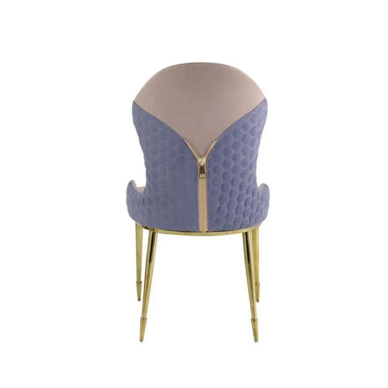 Caolan - Side Chair (Set of 2) - Tan, Lavender Fabric & Gold by Unique Piece Furniture