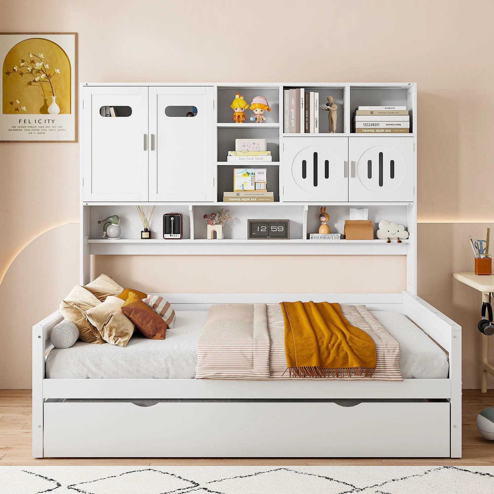 Daybed With All-In-One Cabinet And Shelf by Unique Piece Furniture