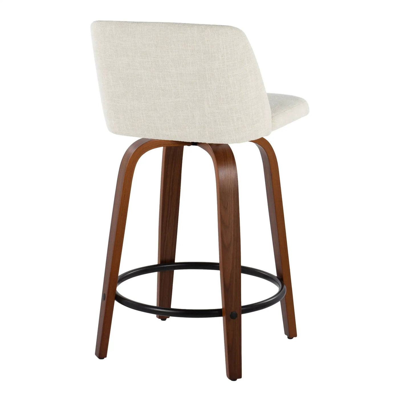 Toriano - Contemporary Fixed Height Counter Stool Swivel With Round Footrest (Set of 2) by HouseOfZazla