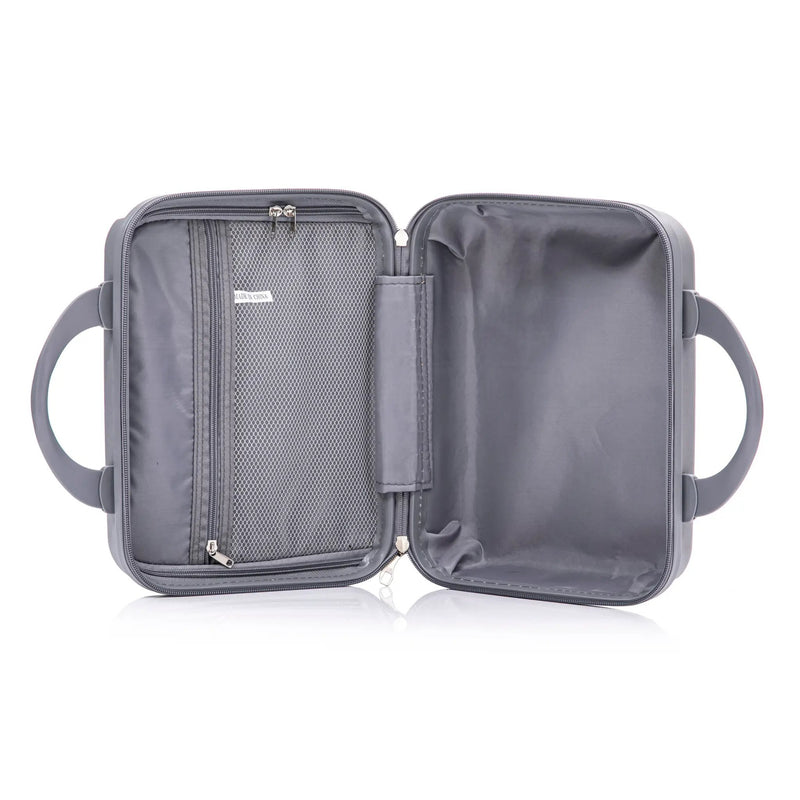 4-Piece PP Spinner Wheel Luggage Set with Cosmetic Case, Light Gray by HouseOfZazla