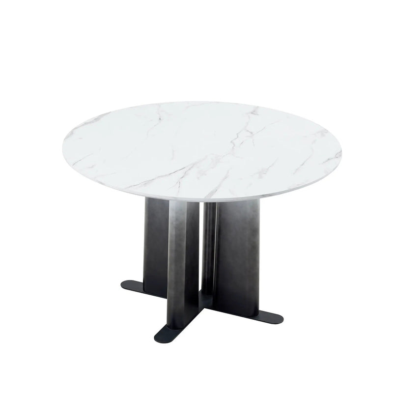 Round Dining Table With Cross Base, Modern Home Furniture by Unique Piece Furniture