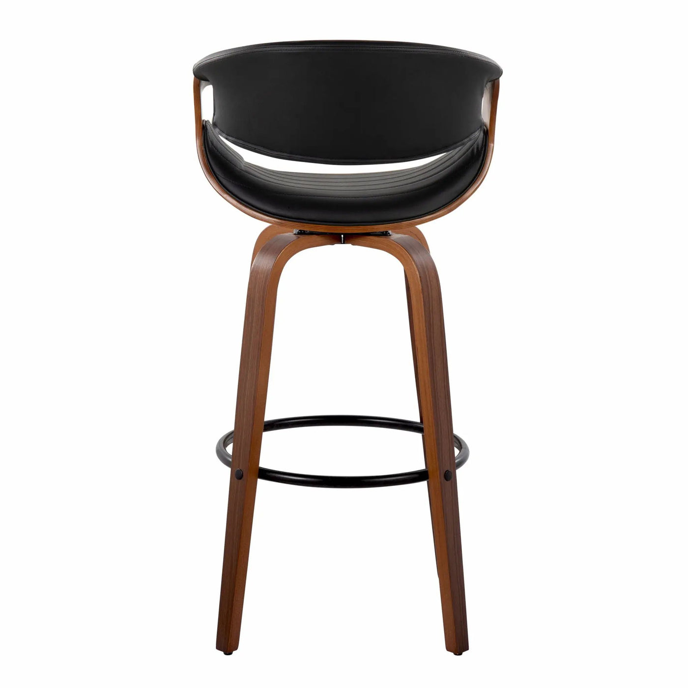 Symphony - Mid Century Modern Fixed Height Barstool With Swivel And Round Footrest (Set of 2) by HouseOfZazla