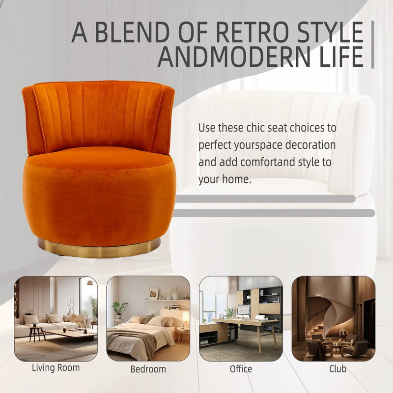360 Degree Swivel Cuddle Barrel Accent Sofa Chair by Unique Piece Furniture
