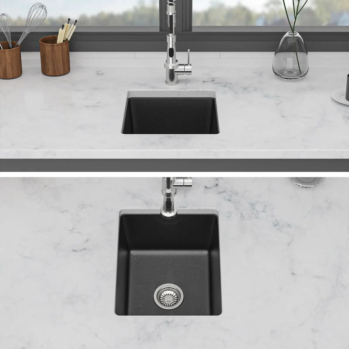 Quartz Composite Undermount Single Bowl Kitchen Sink by HouseOfZazla