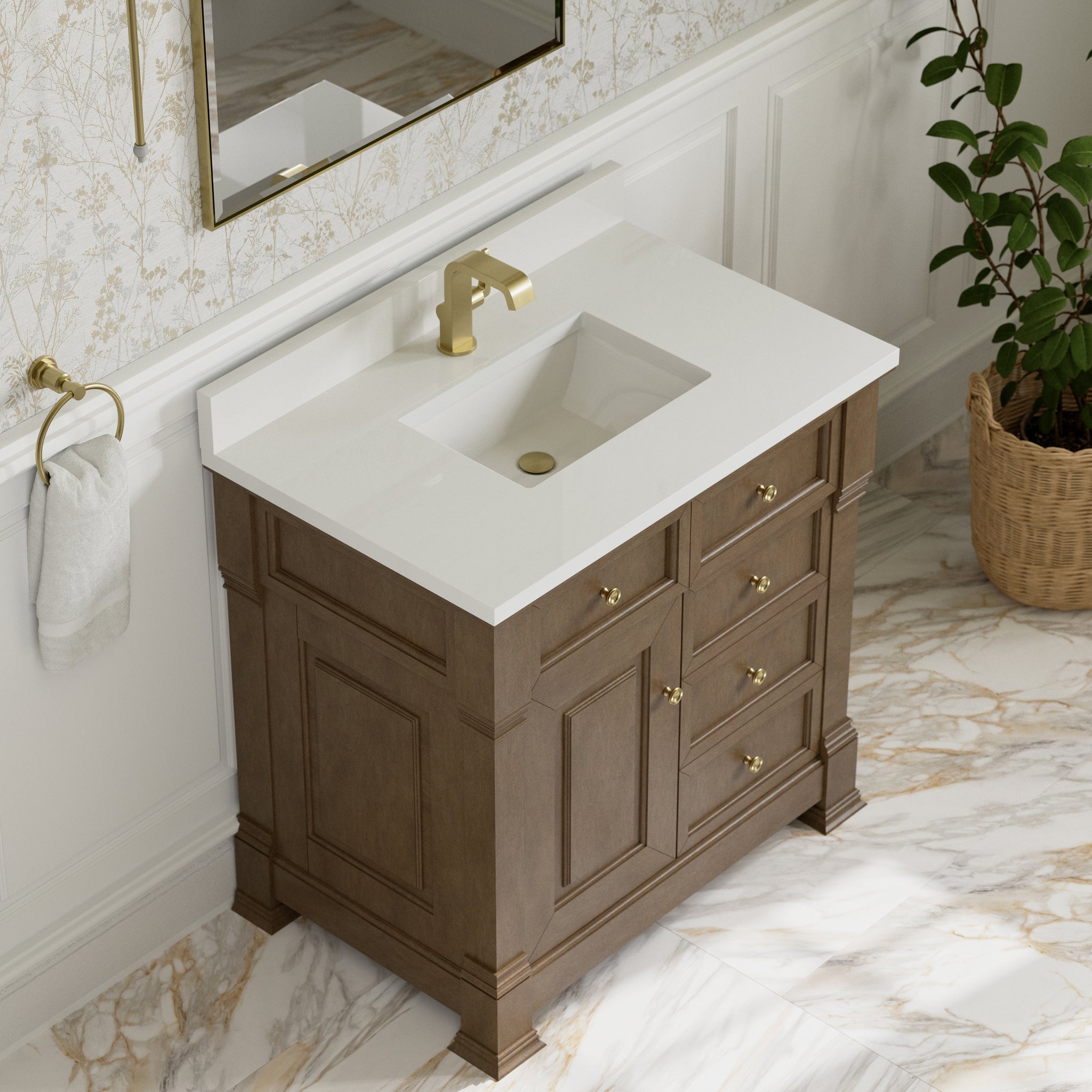 James Martin Brookfield 36" Single Bathroom Vanity, Pecan, view 39