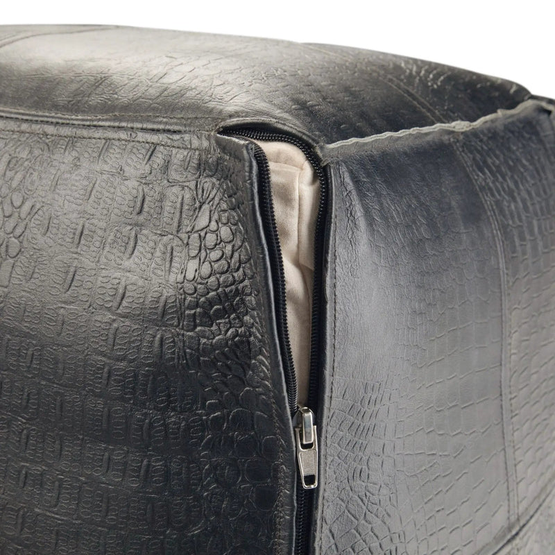 Bowen - Square Pouf - Black by HouseOfZazla