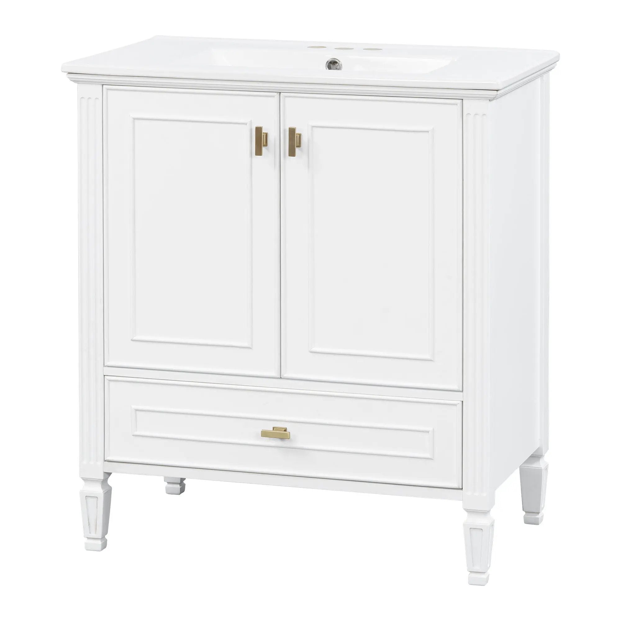 Freestanding Vanity With 1 Drawer & 2 Soft Close Doors With Door Mounted Storage by HouseOfZazla
