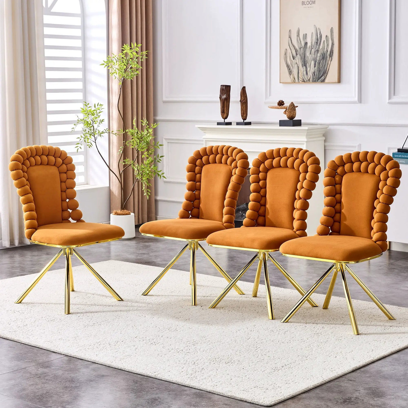 Puffy Bubble, Ball Chain Chair For Dining Room & Kitchen (Set of 2) by HouseOfZazla