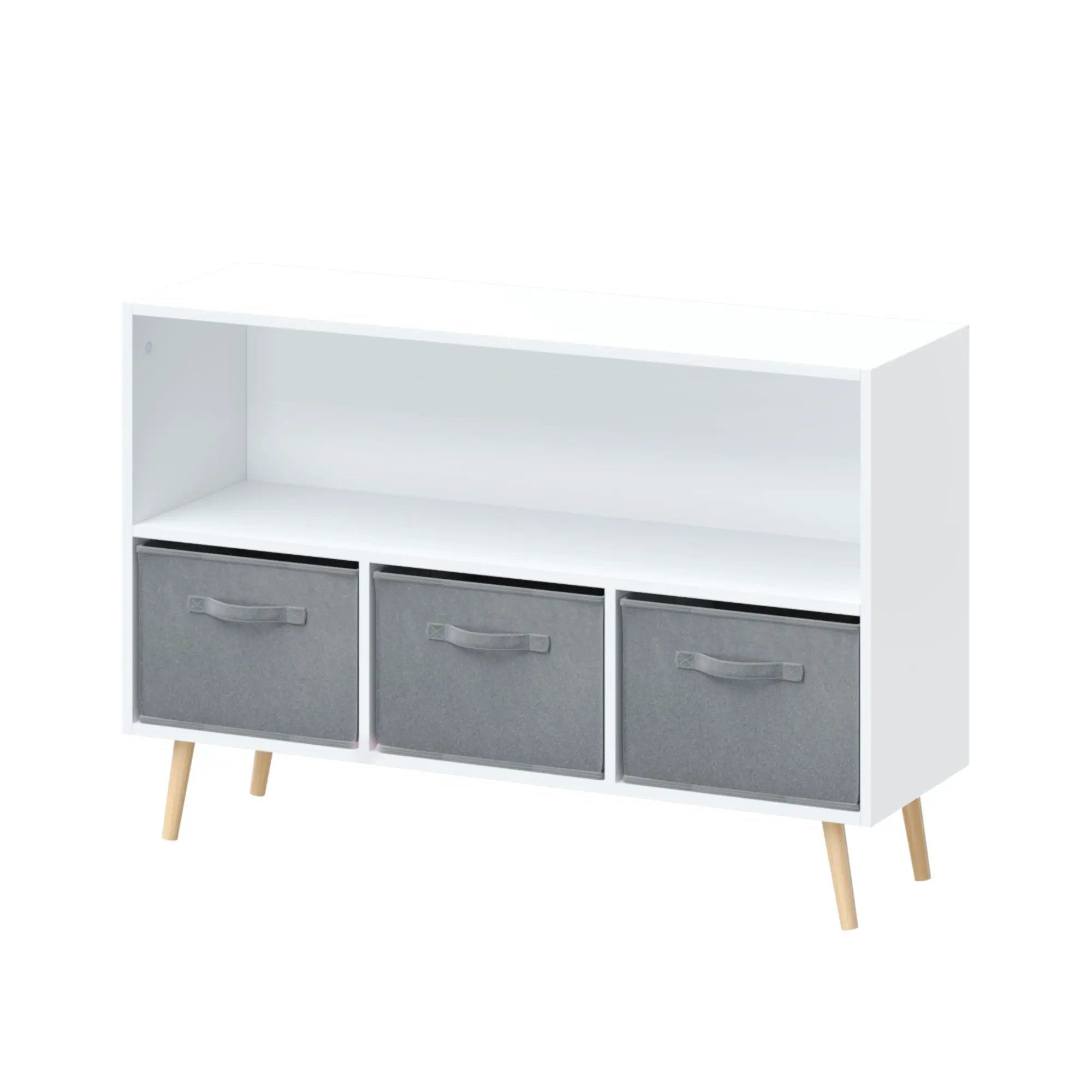 Bookcase With Collapsible Drawers, Book Display Organizer by Unique Piece Furniture