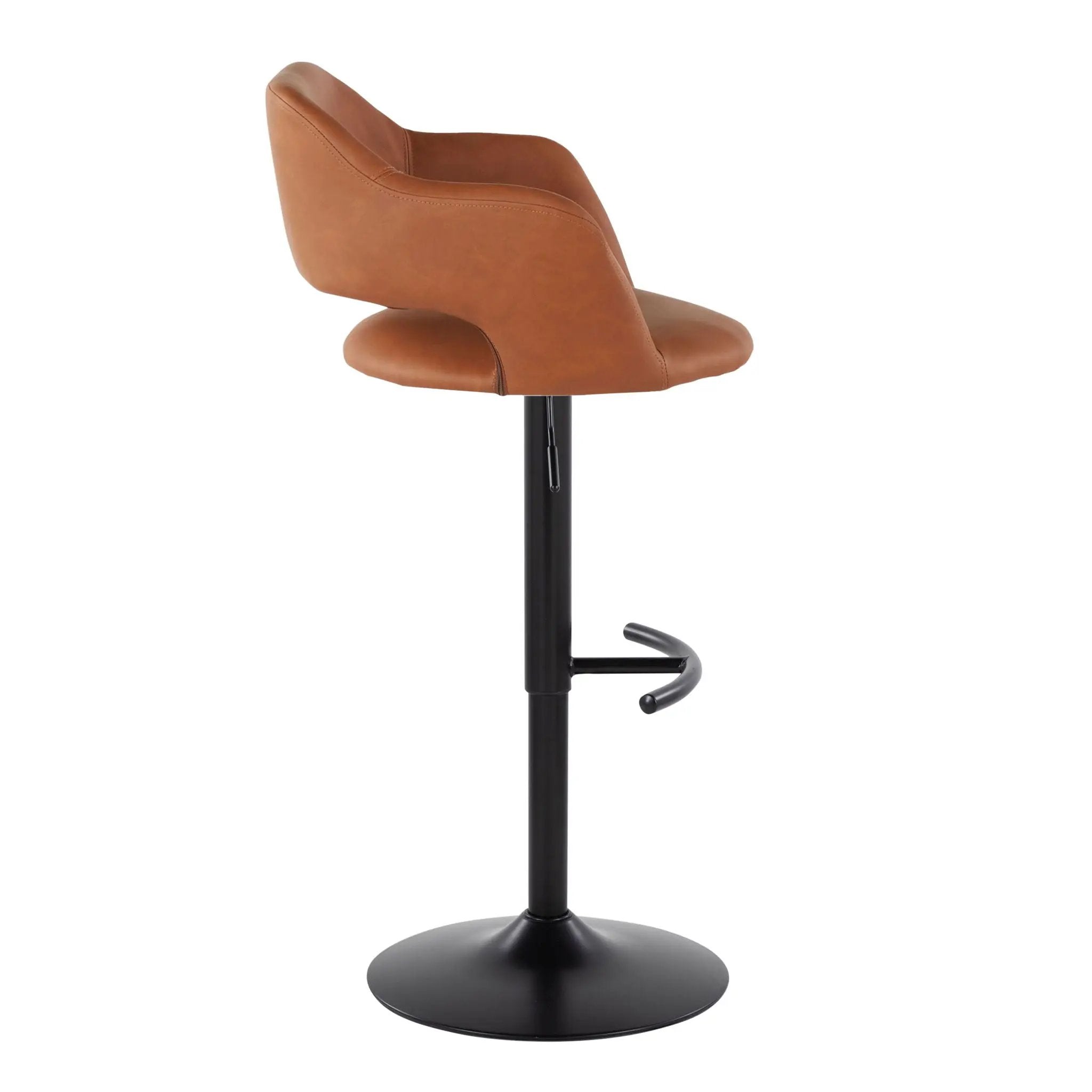 Margarite - Contemporary Adjustable Barstool With Swivel With Rounded T Footrest (Set of 2) by Unique Piece Furniture