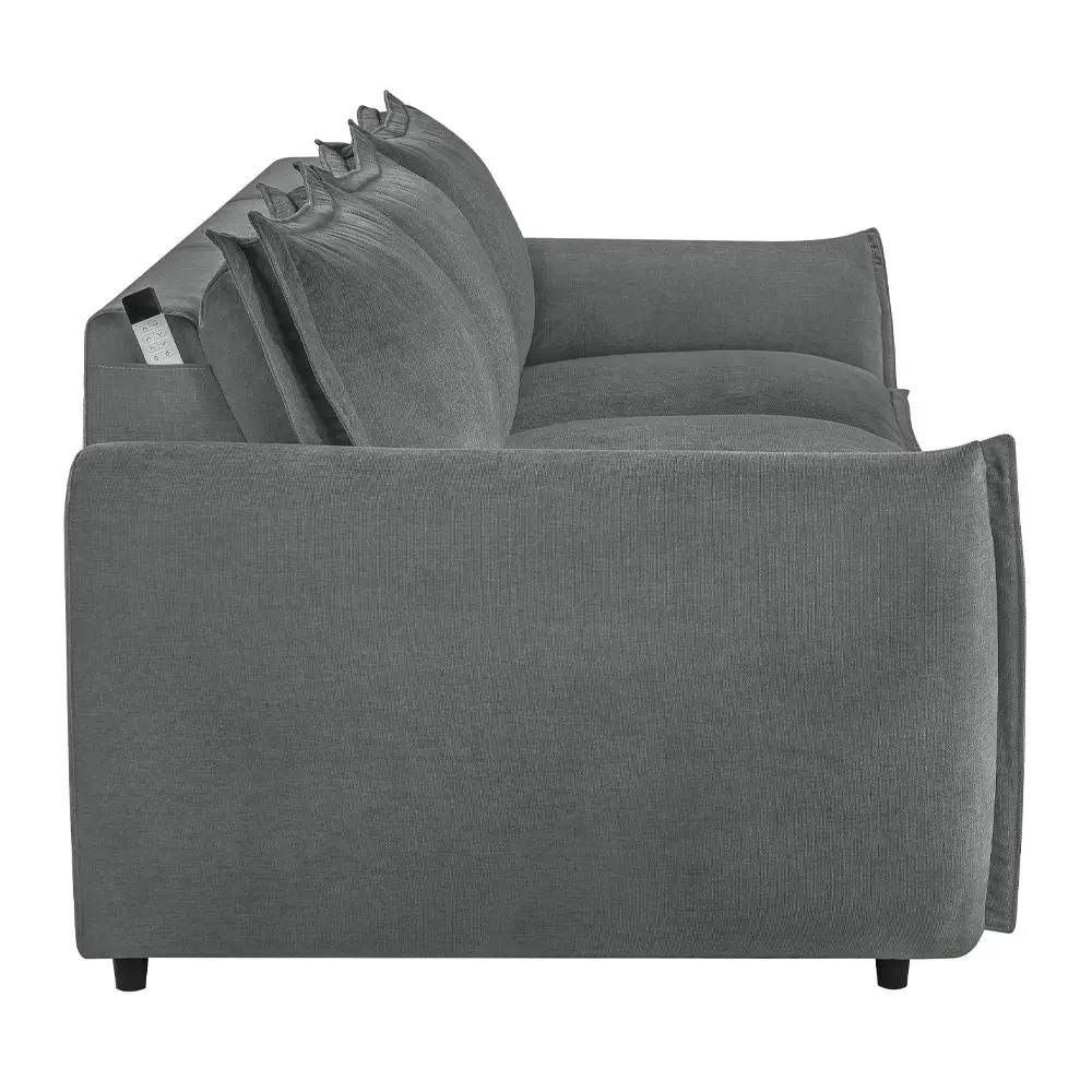 Eaden - Power Sofa With Sleeper - Gray Chenille by Unique Piece Furniture