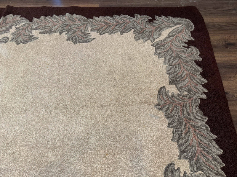 Palace Size American Hooked Rug 11x20 Aubusson Style Ivory by Jewel Rugs