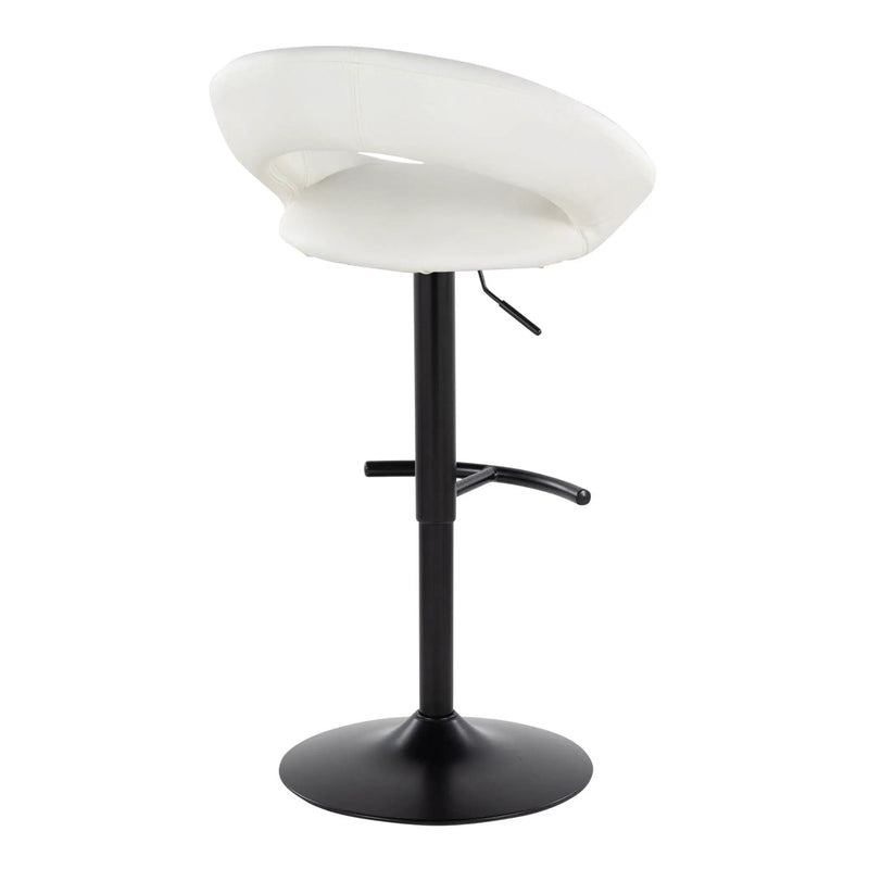 Posh - Contemporary Adjustable Barstool With Swivel & Rounded T Footrest (Set of 2) by HouseOfZazla