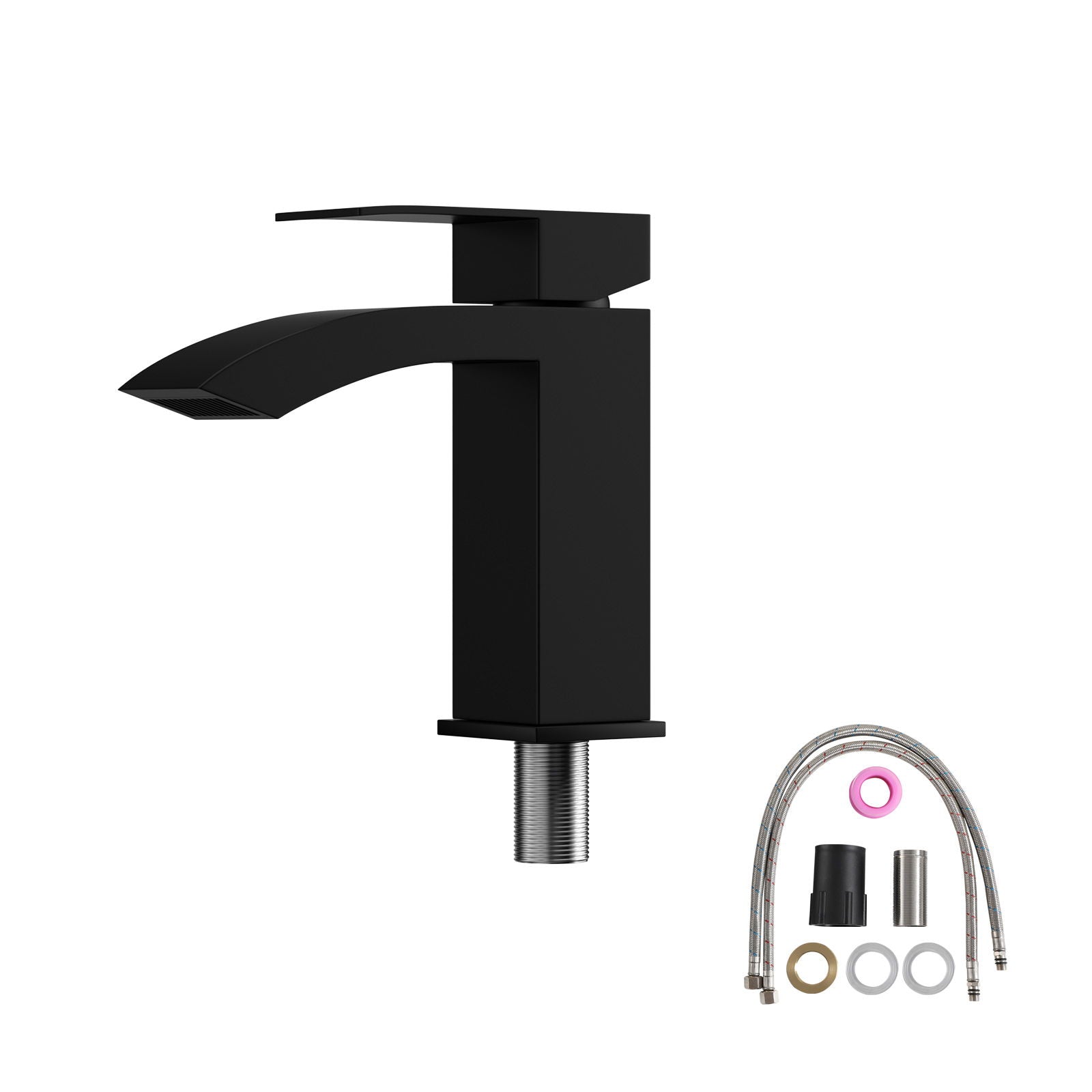 Wall Mounted Bathroom Sink With Towel Bar & Overflow - White / Black by HouseOfZazla