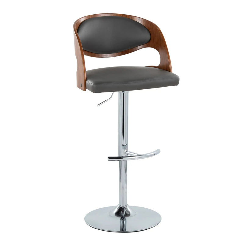 Pino - Mid Century Modern Adjustable Barstool & Swivel With Rounded T Footrest (Set of 2) by Unique Piece Furniture