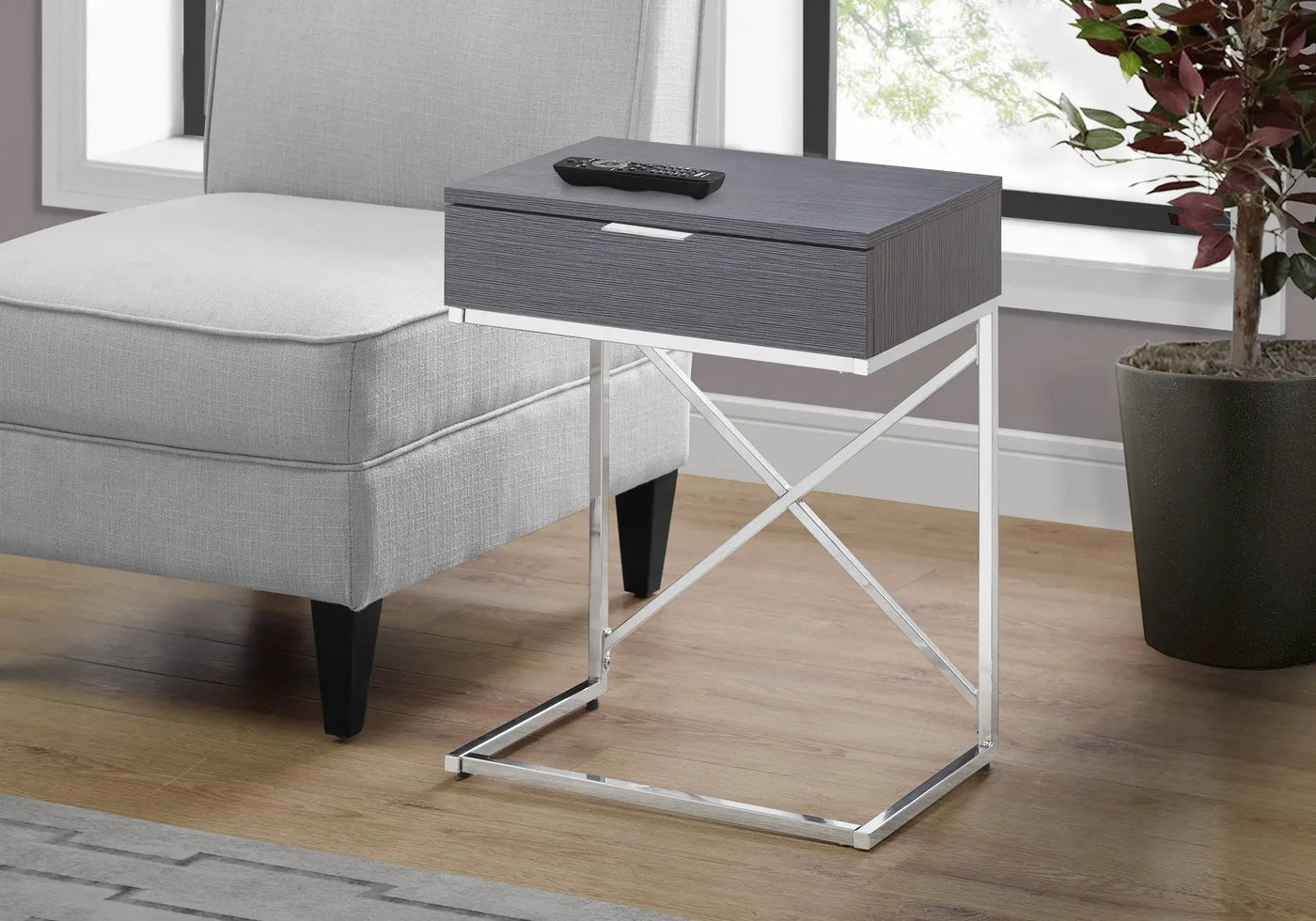 Accent Side Table with Storage Drawer, Spacious Tabletop, Contemporary Design by HouseOfZazla