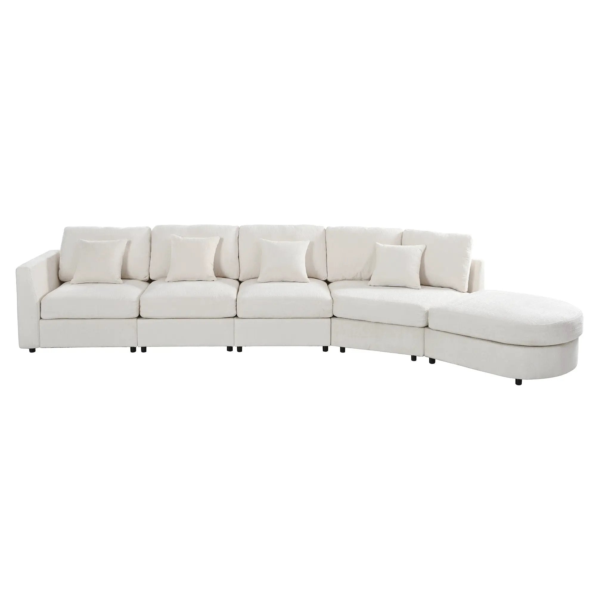 U_Style Modern 5-Seater Curved Modular Sectional Sofa by HouseOfZazla