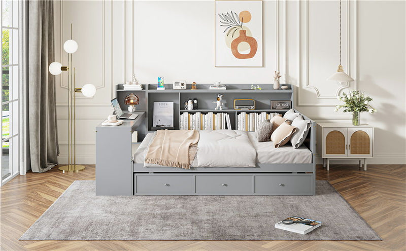 Daybed With 3 Drawers USB Ports And Desk by HouseOfZazla