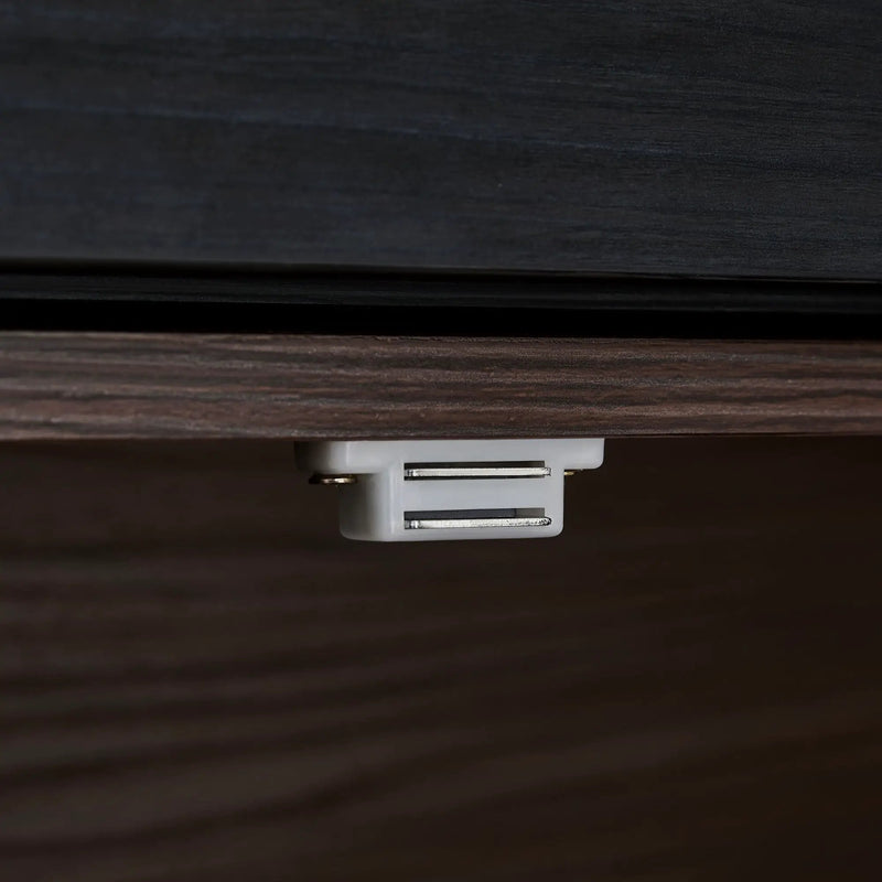 Modern Extendable & Rotating Cabinet With Drawer And Flip Doors For Versatile Storage - Black / Dark Walnut
