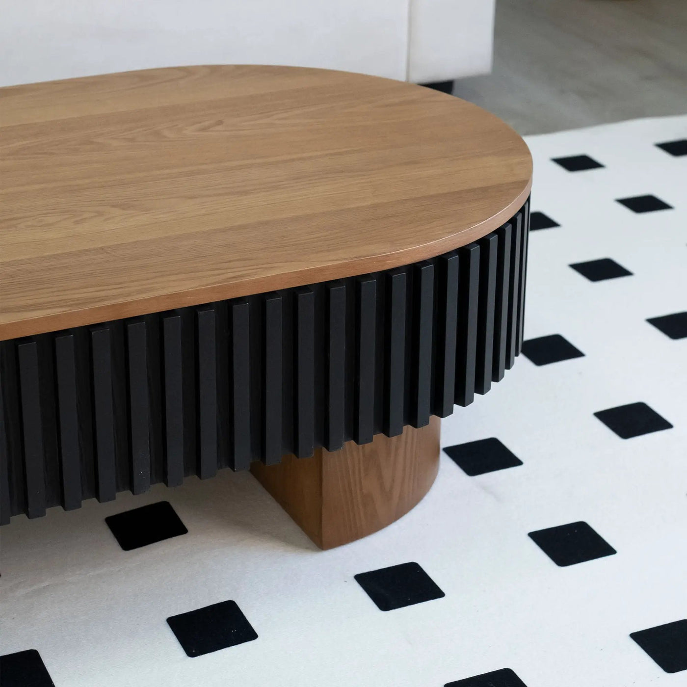 Elliptical Living Room Coffee Table With Hidden Storage And Removable Tabletop by HouseOfZazla