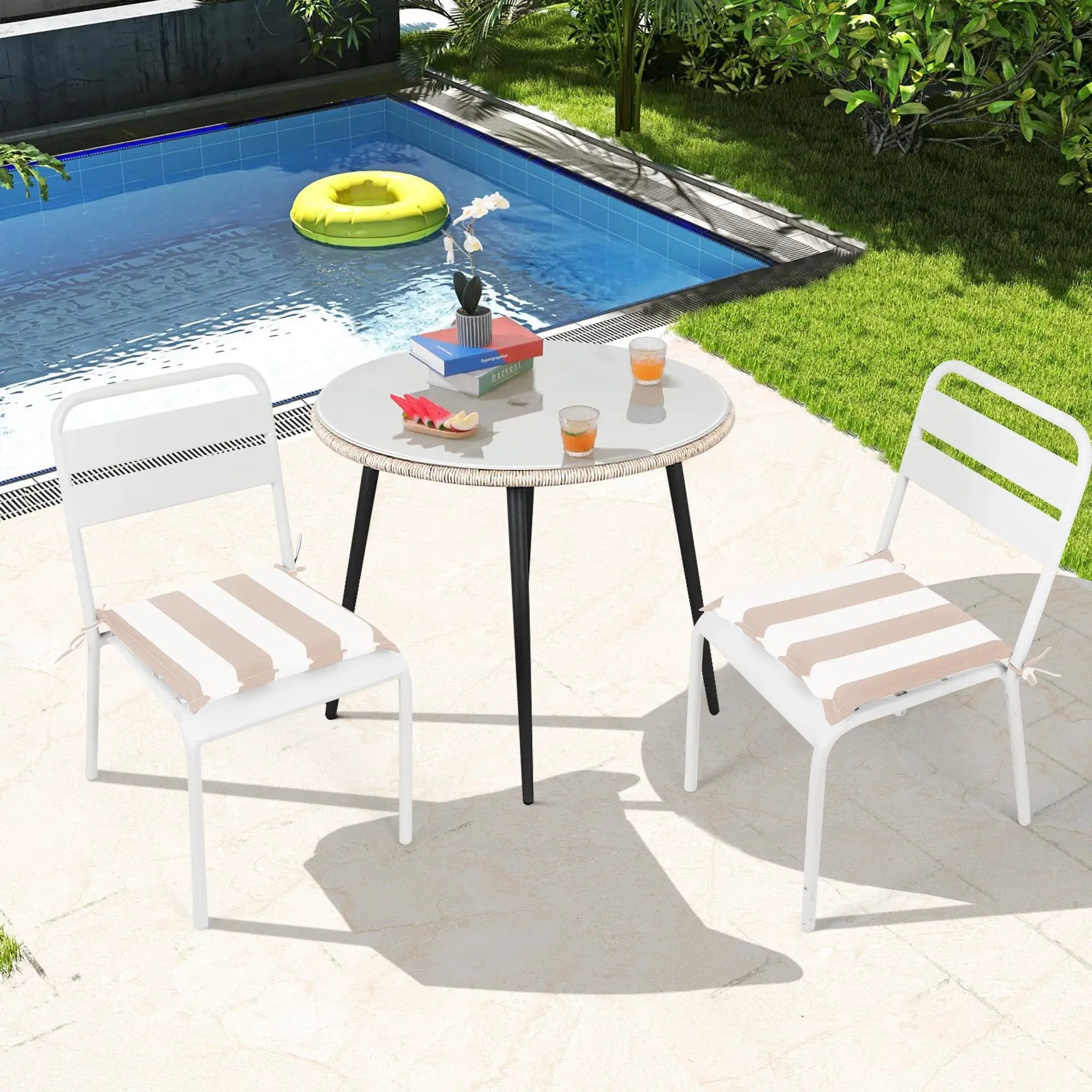 4PCS Outdoor Patio Seat Cushion Replacement with Ties