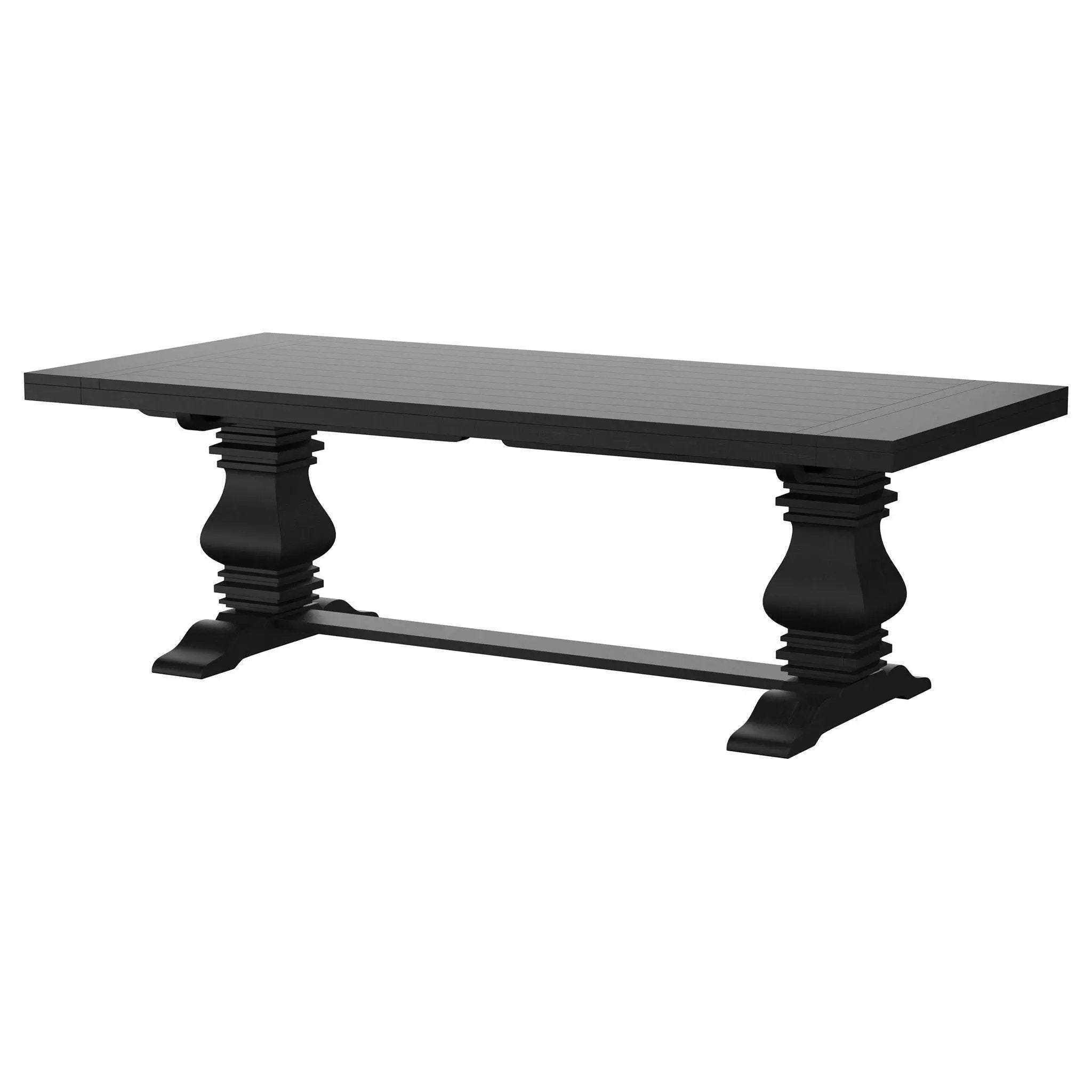 Florence 126-inch Extension Dining Table Distressed Black by Unique Piece Furniture