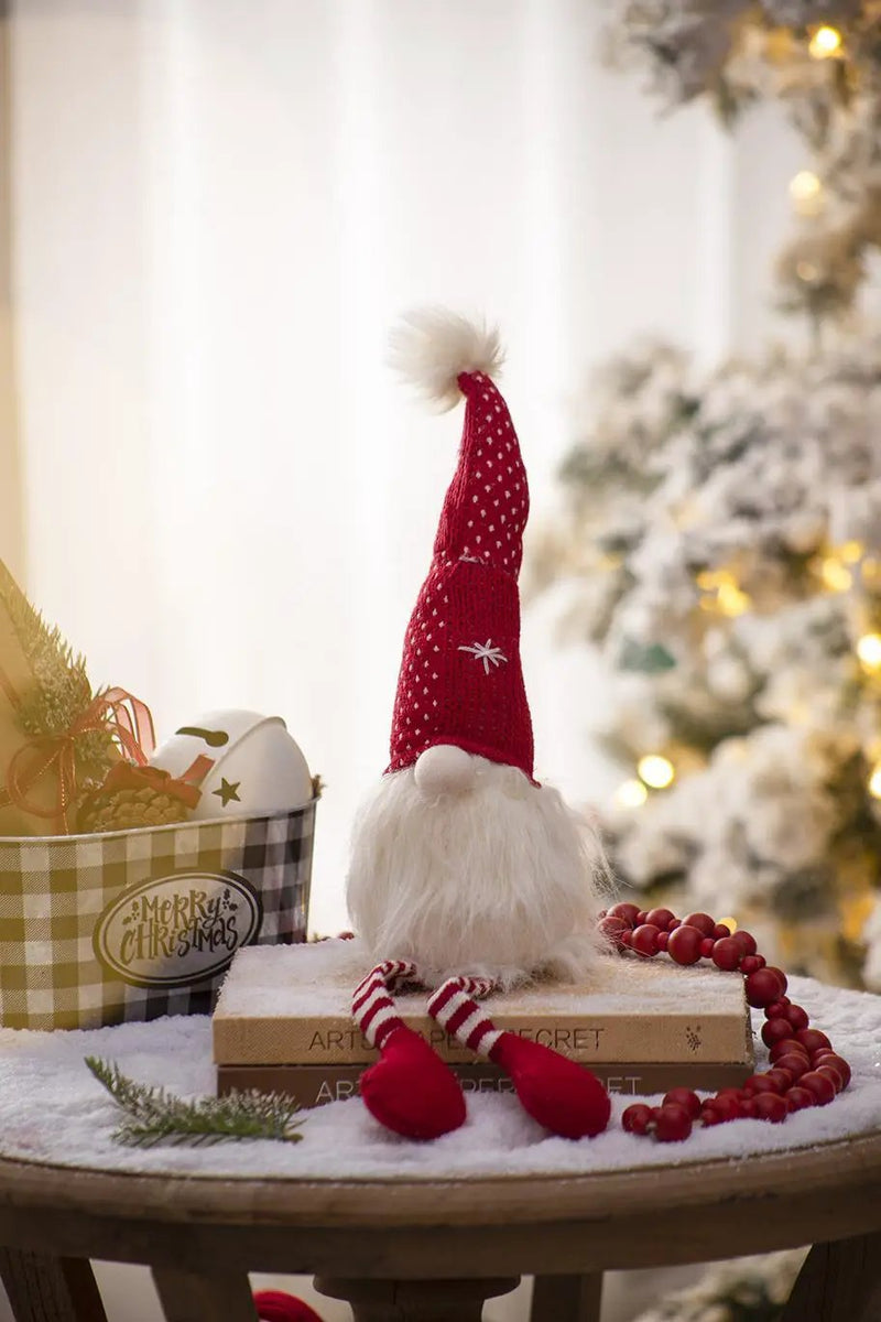 Christmas Gnomes Decorations, Christmas Table Home Ornaments For Holiday Party Gifts (Set of 2) - White / Red by Unique Piece Furniture