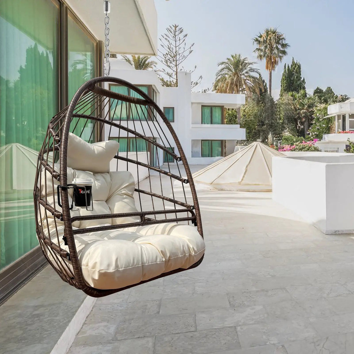 Khaki Hanging Swing Egg Chair by HouseOfZazla