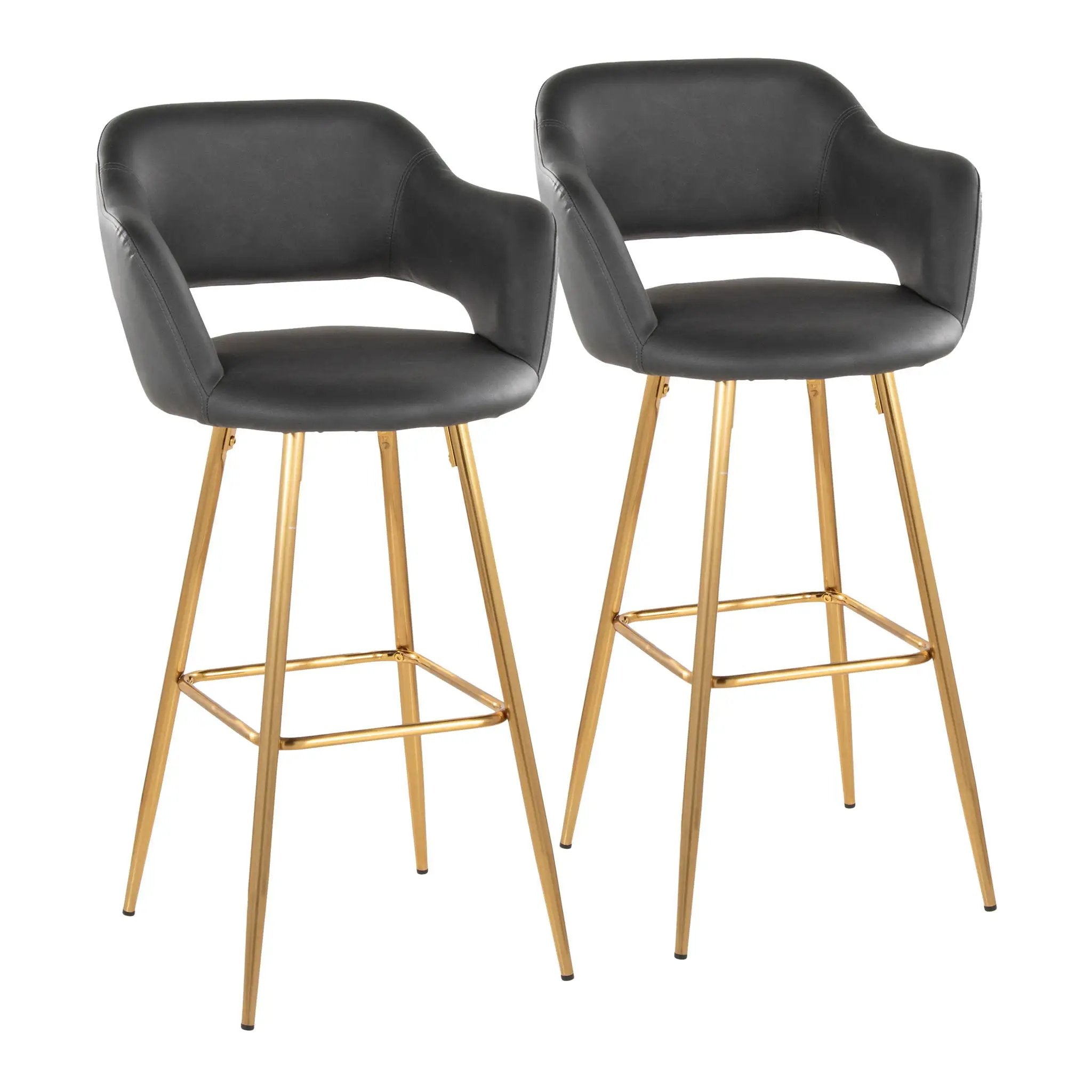 Margarite - Contemporary Fixed Height Barstool With Footrest (Set of 2) With Square by HouseOfZazla