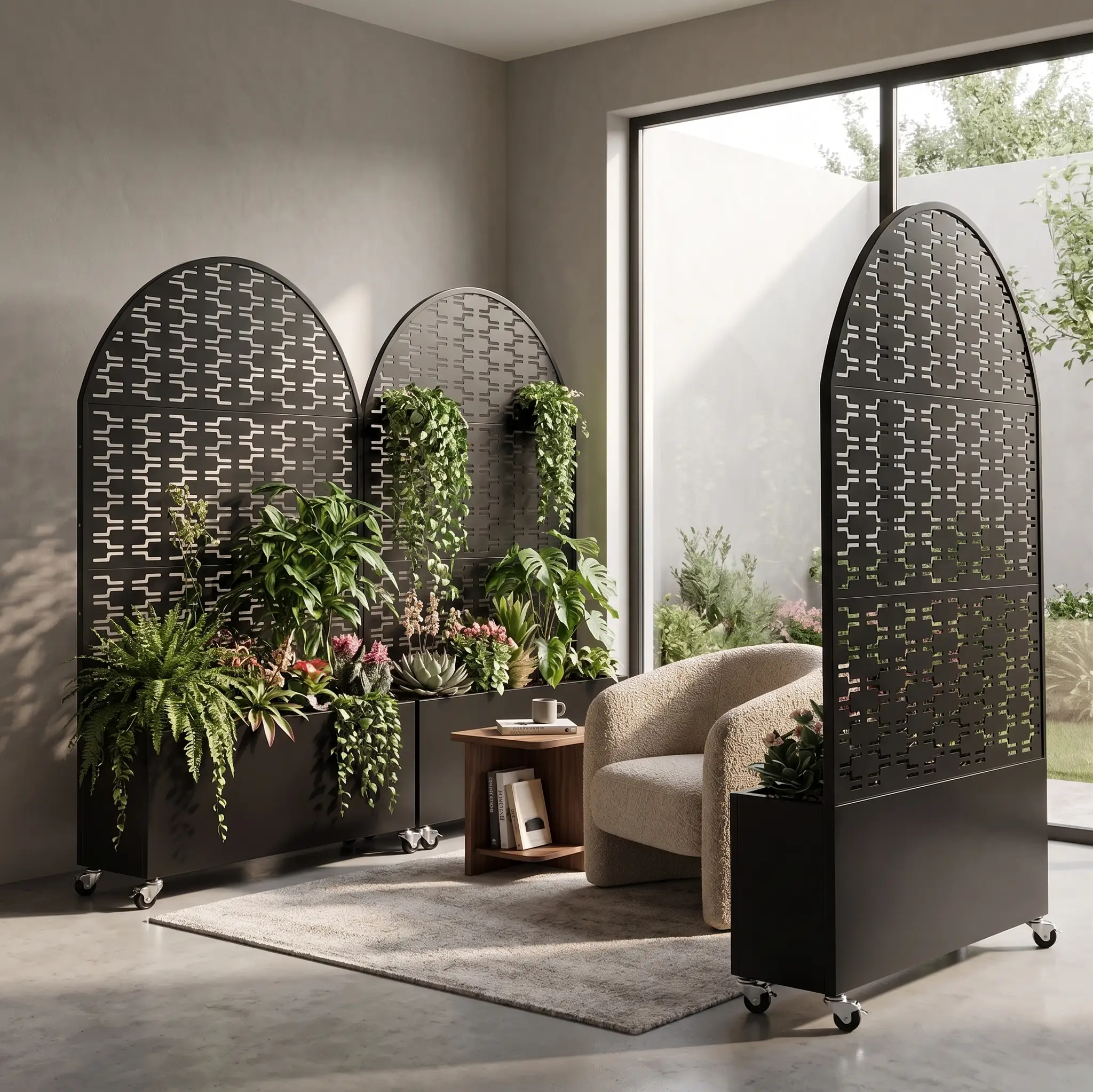 Arched Decorative Privacy Screen with Planter Box by HouseOfZazla