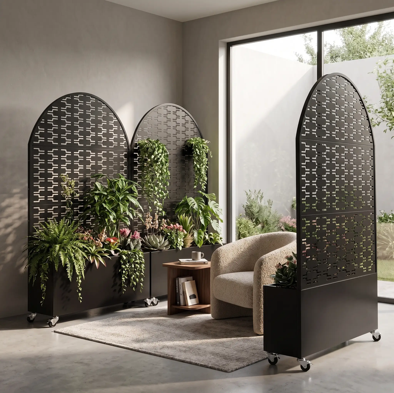 Arched Decorative Privacy Screen with Planter Box by HouseOfZazla
