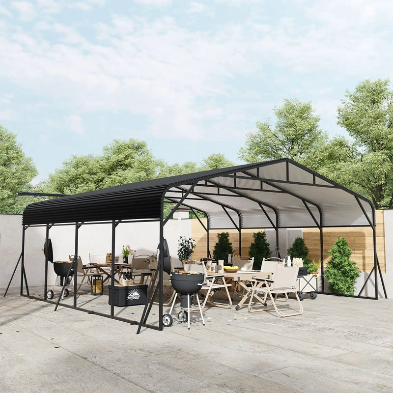 Heavy Duty Carport, All Weather Shelter - Black by HouseOfZazla