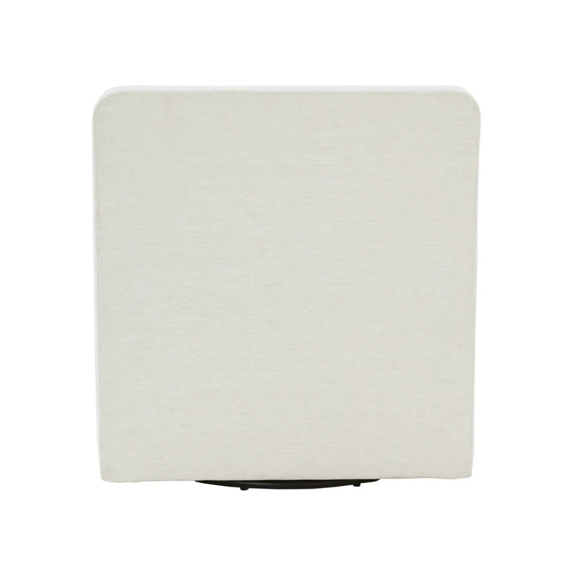 Tolland - Swivel Accent Chair With Antique Brass Nailhead Trim - Cream by HouseOfZazla