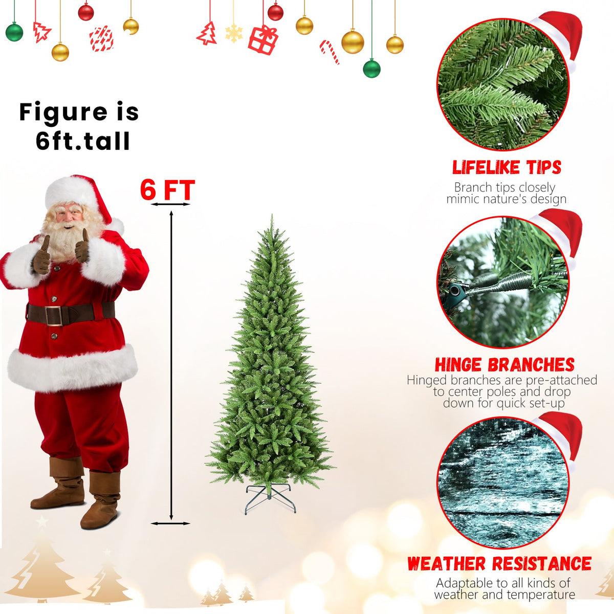 6FT Slim Christmas Tree, photo 10 of 10